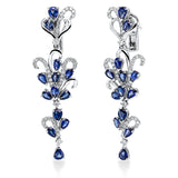 Ohrschmuck 18 kt WG, 6 Brill. 0,24 ct, TW-vsi/si, 82 Brill. 0,94 ct, TW-vsi/si, 26 Saphire 7,14 ct blau