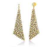 Ohrschmuck 18 kt GG+WG, 62 Tropfen 5,79 ct, gelb-vsi, 34 Oval 4,38 ct, gelb-vsi, 40 Cushion 4,18 ct, gelb-vsi, 24 Brill. 0,61 ct, TW-vsi