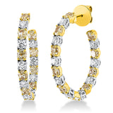 Ohrstecker 18 kt GG+WG, 20 Oval 5,19 ct, gelb-vsi, 18 Brill. 2,37 ct, TW-vsi