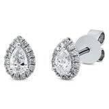 Ohrstecker 18 kt WG, 2 Tropfen 0,37 ct, TW-si, 30 Brill. 0,11 ct, TW-si