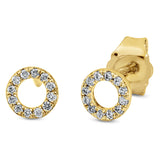 Ohrstecker 18 kt GG, Fassung rhodiniert, 24 Brill. 0,08 ct, TW-si
