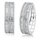 Creolen 18 kt WG, 120 Trap. 2,02 ct, TW-si, 240 Brill. 1,11 ct, TW-si