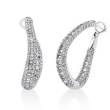 Creolen 18 kt WG, 66 Trap. 0,66 ct, TW-si, 32 Trap. 0,71 ct, TW-si, 152 Brill. 1,70 ct, TW-si