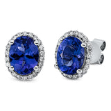 Ohrstecker 14 kt WG, 44 Brill. 0,32 ct, TW-si, 2 Tansanit 3,90 ct blau