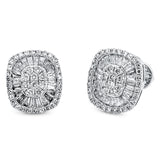 Ohrstecker 18 kt WG, 44 Trap. 0,45 ct, TW-si, 80 Brill. 0,33 ct, TW-si