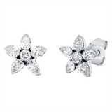 Ohrstecker 18 kt WG, 10 Tropfen 0,88 ct, TW-si, 2 Brill. 0,11 ct, TW-si