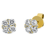 Ohrstecker 14 kt GG, 2 Brill. 0,04 ct, TW-si, 8 Brill. 0,67 ct, TW-si, 8 Brill. 0,02 ct, TW-si