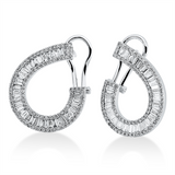 Creolen 18 kt WG, 88 Trap. 1,18 ct, F-vsi, 170 Brill. 0,54 ct, F-si