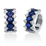 Creolen 18 kt WG, 24 Brill. 0,82 ct, TW-vsi/si, 10 Saphire 2,95 ct blau