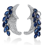 Ohrschmuck 18 kt WG, 260 Brill. 4,29 ct, TW-vsi, 20 Saphire 13,92 ct blau