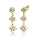 Ohrschmuck 18 kt GG, Fassung rhodiniert, 24 Brill. 0,30 ct, TW-si, 6 Brill. 0,02 ct, TW-si