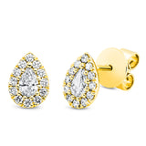 Ohrstecker 18 kt GG, 2 Tropfen 0,29 ct, TW-si, 24 Brill. 0,22 ct, TW-si
