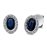Ohrstecker 18 kt WG, 32 Brill. 0,14 ct, TW-si, 2 Saphire 1,24 ct blau
