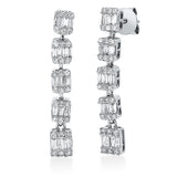 Ohrschmuck 18 kt WG, 40 Bag. 0,67 ct, TW-si, 60 Brill. 0,48 ct, TW-si