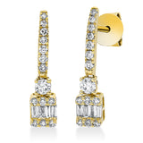 Ohrschmuck 18 kt GG, 8 Bag. 0,16 ct, TW-si, 28 Brill. 0,46 ct, TW-si