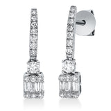 Ohrschmuck 18 kt WG, 8 Bag. 0,16 ct, TW-si, 28 Brill. 0,48 ct, TW-si