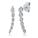 Ohrschmuck 14 kt WG, 2 Brill. 0,15 ct, F-si, 10 Brill. 0,25 ct, F-si