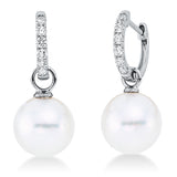 Ohrschmuck 18 kt WG, 12 Brill. 0,22 ct, TW-si, 2 SS weiß 9,5 mm