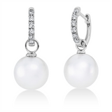 Ohrschmuck 18 kt WG, 12 Brill. 0,22 ct, TW-si, 2 SS weiß 9,5 mm