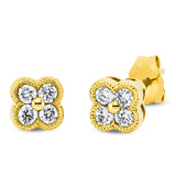 Ohrstecker 18 kt GG, 8 Brill. 0,24 ct, TW-si