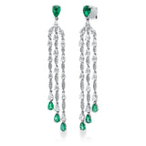 Ohrschmuck 18 kt WG, 34 Trop 2,49 ct, 74 Brill. 0,25 ct, TW-si, 2 Sma  0,81 ct grün, 6 Sma 1,07 ct grün