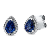 Ohrstecker 18 kt WG, 42 Brill. 0,15 ct, TW-si, 2 Saphire 1,01 ct blau