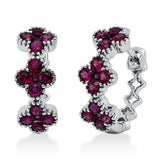 Creolen 18 kt WG, 30 Rubine 1,02 ct rot