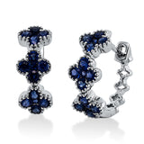 Creolen 18 kt WG, 30 Saphire 1,00 ct blau