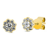 Ohrstecker 18 kt GG, 18 Brill. 0,22 ct, TW-si