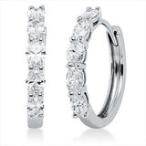 Creolen 18 kt WG, 10 Oval 1,01 ct, TW-vsi