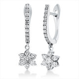 Ohrschmuck 18 kt WG, 14 Brill. 0,57 ct, F-si, 20 Brill. 0,23 ct, F-si