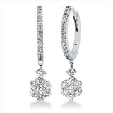 Ohrschmuck 18 kt WG, 16 Brill. 0,68 ct, F-si, 28 Brill. 0,29 ct, F-si