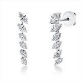 Ohrstecker 18 kt WG, 12 Nav. 1,37 ct, TW-si