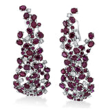 Ohrschmuck 18 kt WG, 26 Brill. 1,39 ct, TW-vsi/si, 126 Rubine 25,93 ct rot