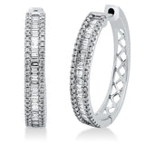 Creolen 18 kt WG, 63 Bag. 0,56 ct, TW-si, 100 Brill. 0,35 ct, TW-si