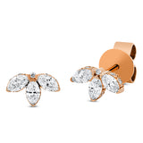 Ohrstecker 18 kt RG, Fassung rhodiniert, 6 Nav. 0,34 ct, TW-si, 18 Brill. 0,05 ct, TW-si