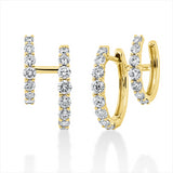 Ohrschmuck 18 kt GG, 18 Brill. 0,63 ct, TW-si, 10 Brill. 0,54 ct, TW-si, 2 Brill. 0,04 ct, TW-si