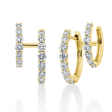 Ohrschmuck 18 kt GG, 18 Brill. 0,62 ct, TW-si, 10 Brill. 0,56 ct, TW-si, 2 Brill. 0,05 ct, TW-si