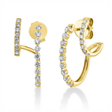 Ohrschmuck 18 kt GG, 18 Brill. 0,53 ct, TW-si, 16 Brill. 0,22 ct, TW-si