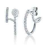 Ohrstecker 18 kt WG, 16 Brill. 0,21 ct, TW-si, 18 Brill. 0,51 ct, TW-si
