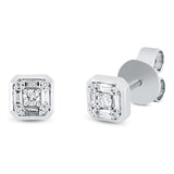 Ohrstecker 18 kt WG, 2 Brill. 0,07 ct, TW-si, 8 Bag. 0,11 ct, TW-si, 8 Brill. 0,03 ct, TW-si