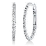 Creolen 18 kt WG, 60 Brill. 0,42 ct, W-si