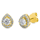 Ohrstecker 18 kt GG, 2 Brill. 0,31 ct, W-si, 28 Brill. 0,19 ct, W-si