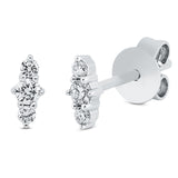 Ohrstecker 18 kt WG, 6 Brill. 0,13 ct, W-si