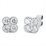 Ohrstecker 18 kt WG, 2 Princ. 0,08 ct, TW-vsi, 8 Brill. 0,70 ct, TW-si