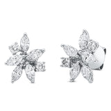 Ohrstecker 18 kt WG, 10 Nav. 0,90 ct, TW-si, 4 Brill. 0,21 ct, TW-si