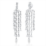 Ohrschmuck 18 kt WG, 68 Fant-Schl. 14,24 ct, TW-si, 4 Cushion 2,09 ct, TW-si