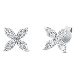 Ohrstecker 18 kt WG, 16 Brill. 0,61 ct, TW-si, 2 Brill. 0,03 ct, TW-si