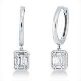 Ohrschmuck 18 kt WG, 12 Bag. 0,34 ct, TW-si, 8 Brill. 0,05 ct, TW-si