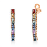Ohrschmuck 14 kt RG, 6 parts shorter, 112 Brill. 0,48 ct, TW-si, 28 Saphire 2,10 ct fancy